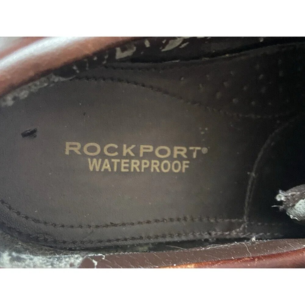 Rockport Mens Brown Leather Boat Deck shoes sz 9.5